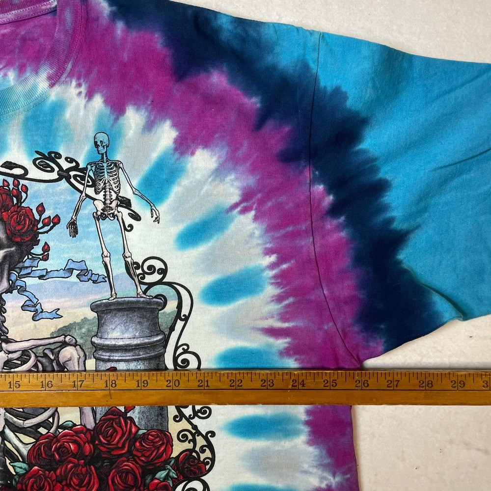 New! Liquid Blue Grateful Dead Skeleton Roses‎ Tie Dye T Shirt 2X - Picture 9 of 10